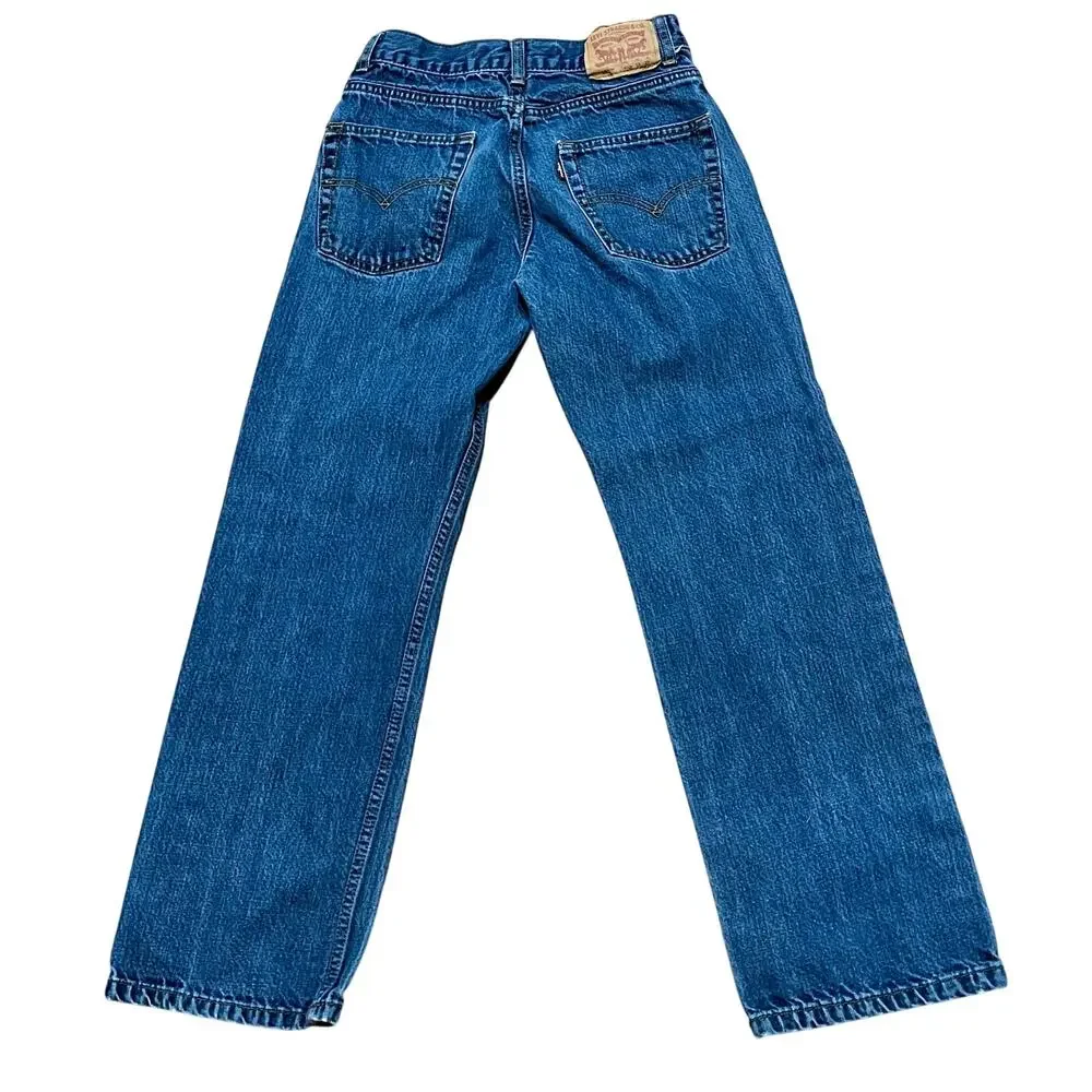 Levi's 550 Relaxed Denim Blue Jeans Youth 14 Slim W25 L26 Cotton Straight Leg